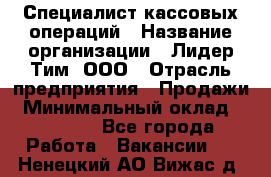 Специалист кассовых операций › Название организации ­ Лидер Тим, ООО › Отрасль предприятия ­ Продажи › Минимальный оклад ­ 16 000 - Все города Работа » Вакансии   . Ненецкий АО,Вижас д.